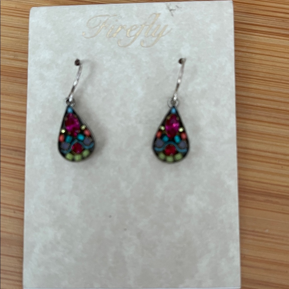 Multicolor Teardrop Earrings Firefly Jewelry New Women Never Worn - Picture 3 of 6